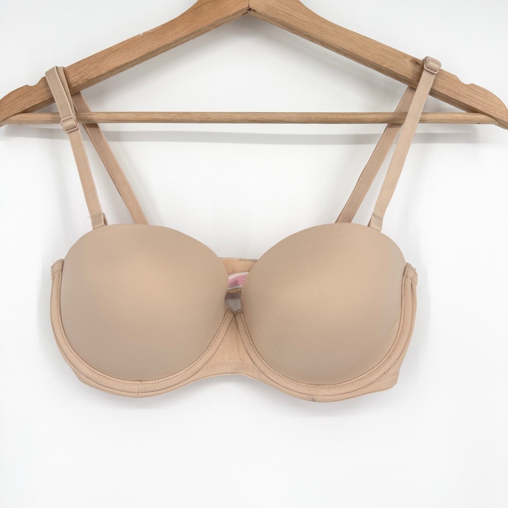PINK Victoria's Secret Beige Wear Everywhere Multiway Strapless Push Up Bra 32 D